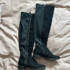 Women's Black Knee-High Riding Boots